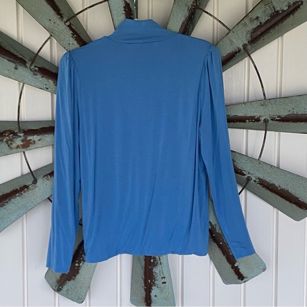 J Crew Top Womens Size XXL Blue Form Knit Turtleneck Long Sleeve Layer Casual - Picture 3 of 5